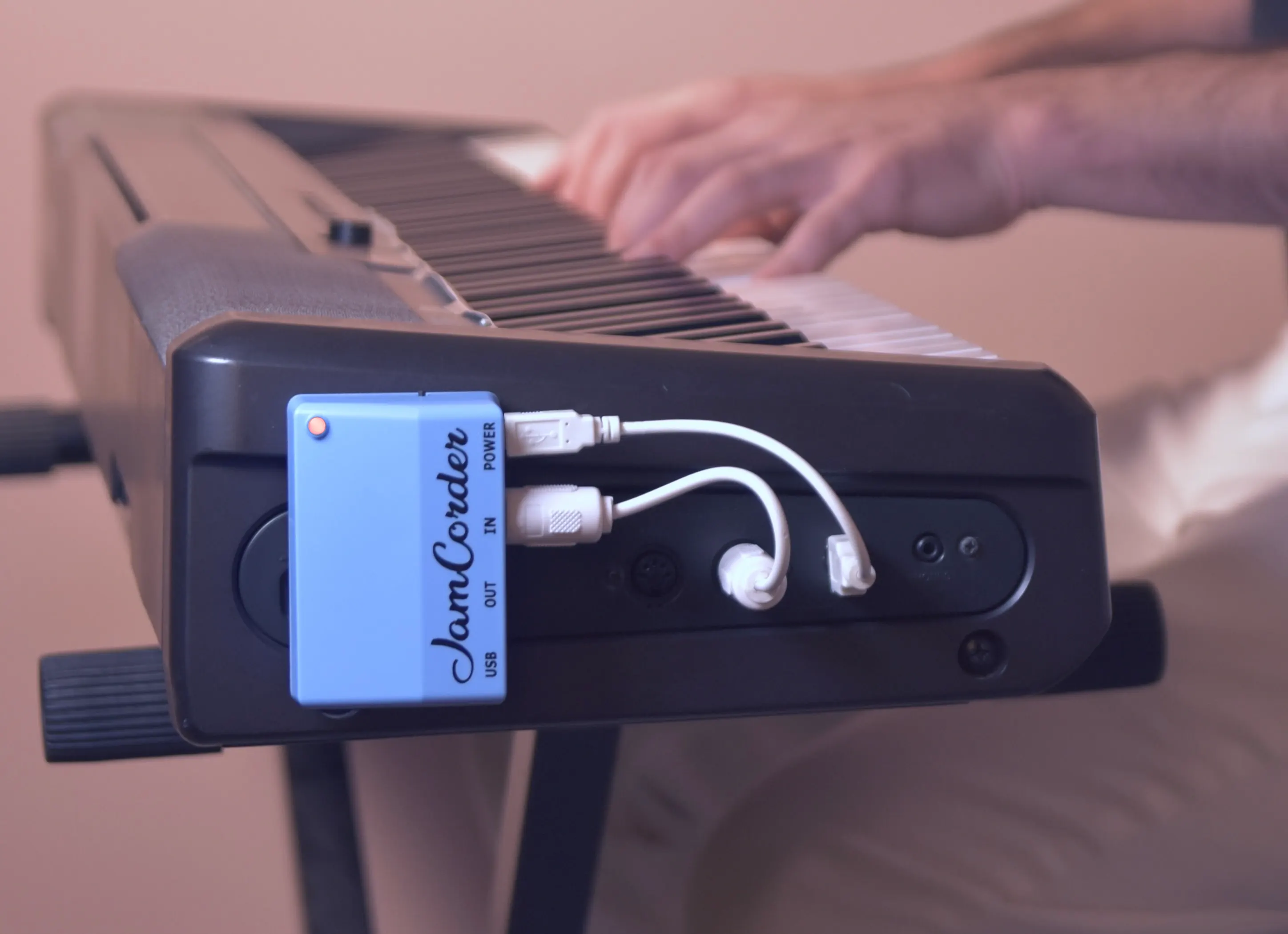 photo playing piano with Jamcorder