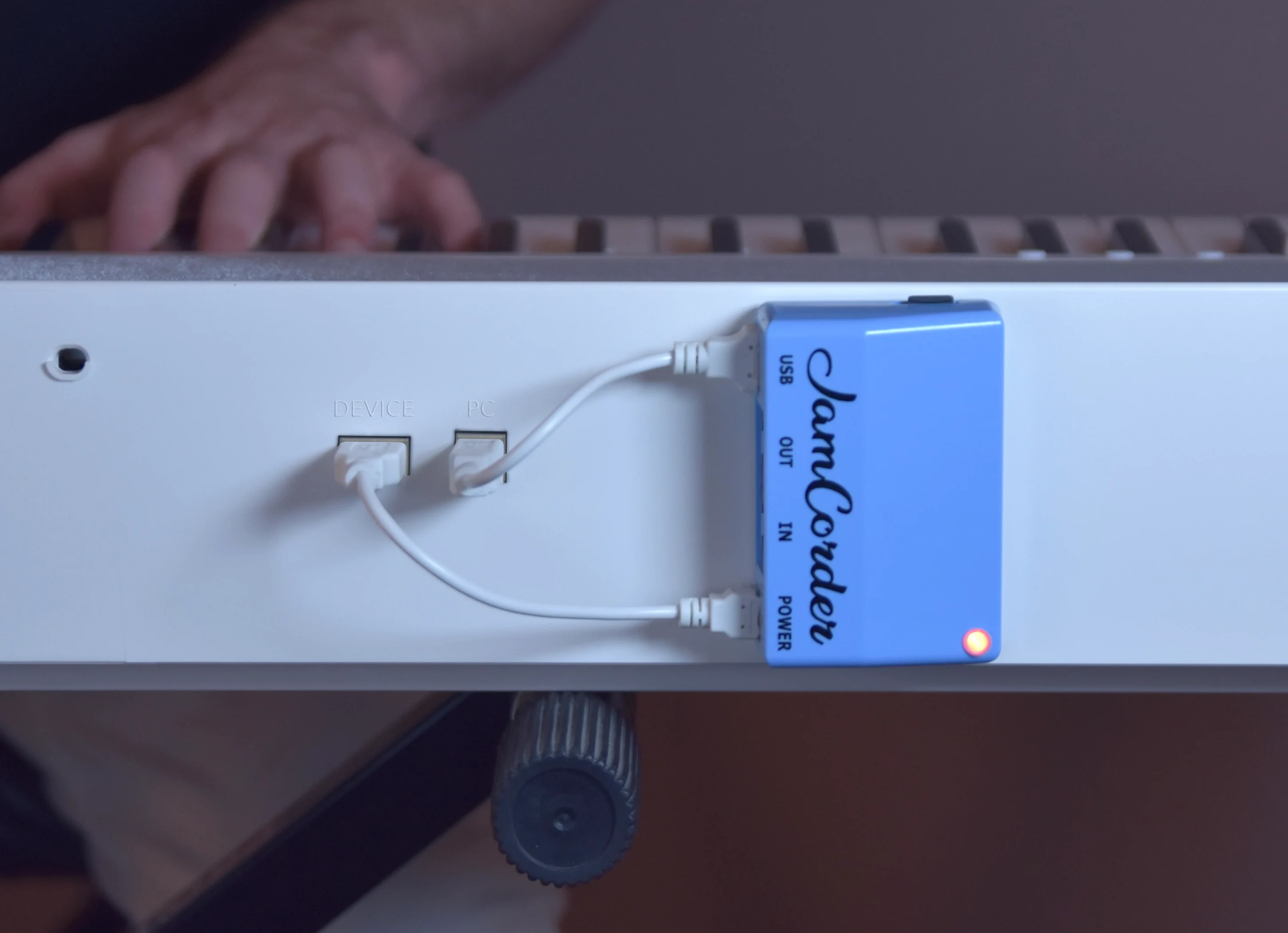 photo playing piano with Jamcorder